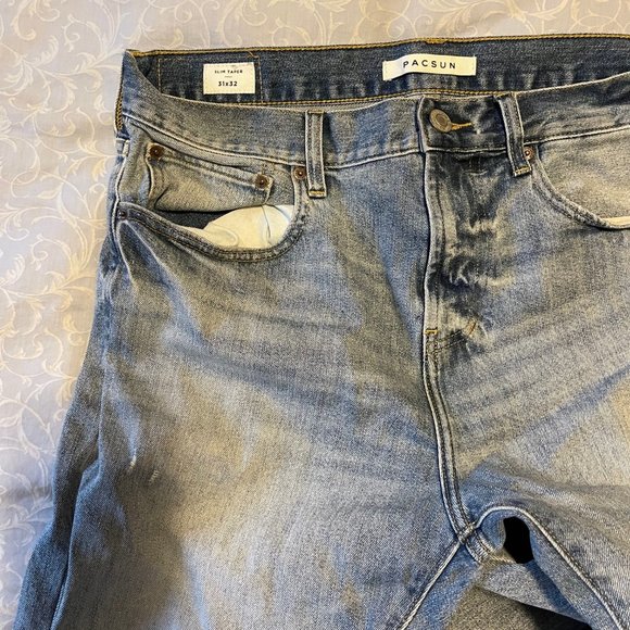 PacSun Men's Distressed Slim Taper Jeans (Size 31 X 32) - Picture 6 of 8